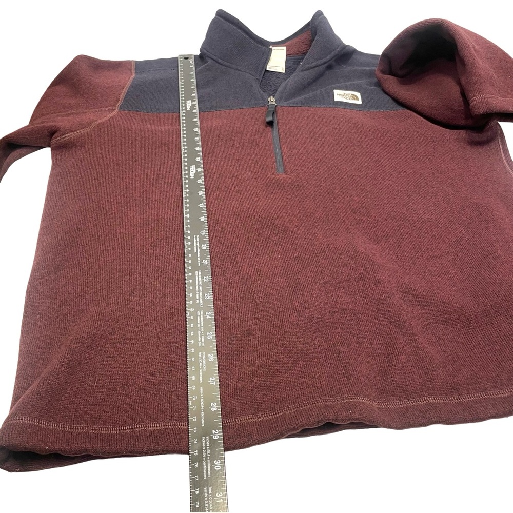 The North Face Men’s Pullover Fleece Size XL Maroon/Navy Colorblock Q Zip - Picture 5 of 11